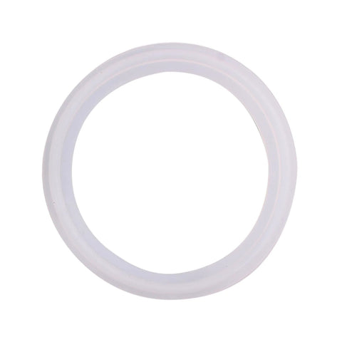 Front view of white silicone gasket for 2.5-inch tri-clamp ferrule