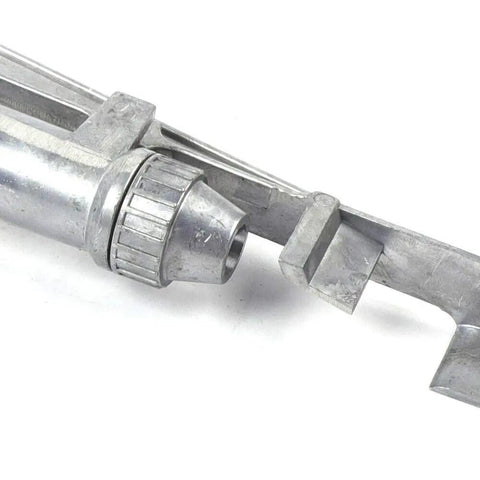Close-up of The Ultimate Workhorse 2 Inch Adjustable Irrigation Sprinkler Spray Gun zinc alloy nozzle and connection.