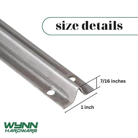 Stainless Steel Screw On Track Cover For Sliding Patio Glass Doors Replacement Hardware dimensions: 1 inch x 7/16 inch