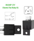 12V Car Electric Fan Relay Kit With 40 Amp Relay, diagram and terminals visible
