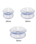 Straight Up Solid 10 Pack Clear Suction Cups for Glass Table Bumpers, 20mm, 30mm, 35mm, clear silicone, versatile uses.