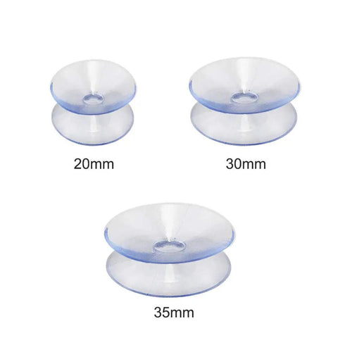 Straight Up Solid 10 Pack Clear Suction Cups for Glass Table Bumpers, 20mm, 30mm, 35mm, clear silicone, versatile uses.