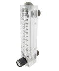 Black Adjustable Knob Panel Mount Water Flow Meter LZM-15 For 0.1 To 1 GPM Range Easy Read Inline Gauge, 176mm x 87mm, clear body