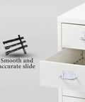 Open drawer with 10 Inch Full Extension Drawer Slides Set With Ball Bearing For Smooth Quiet Glide, adjacent metal guide illustration.
