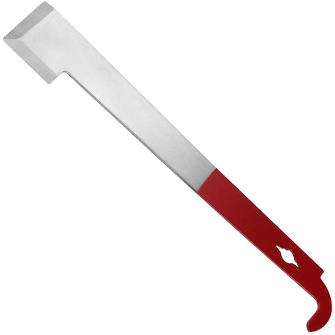 Heavy Duty Stainless Steel J Hook Hive Tool 10.6 Inch Beehive Scraper And Frame Lifter with red handle, rust resistant