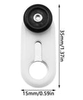Dead Silent Double Wheel Curtain Track Rollers 30 Pack With Smooth Gliding Pulleys showing a single roller measuring 35mm by 15mm.