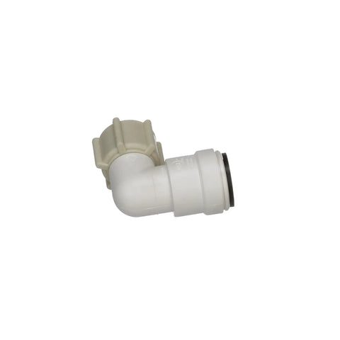 AquaLock Half Inch CTS To Half Inch NPS Female Swivel Elbow For Water Plumbing Lines CPVC PEX CTS Rated Pipe, shown side view
