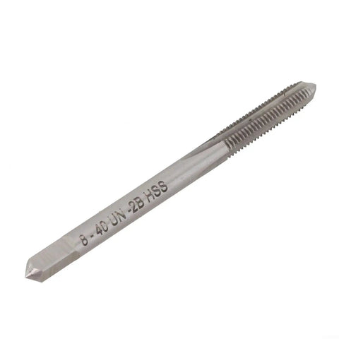 Machine Tap 8 40 UNC Thread HSS 6542 3 Flute Threading Tool For Metalworking, close-up view, 3-flute threading design