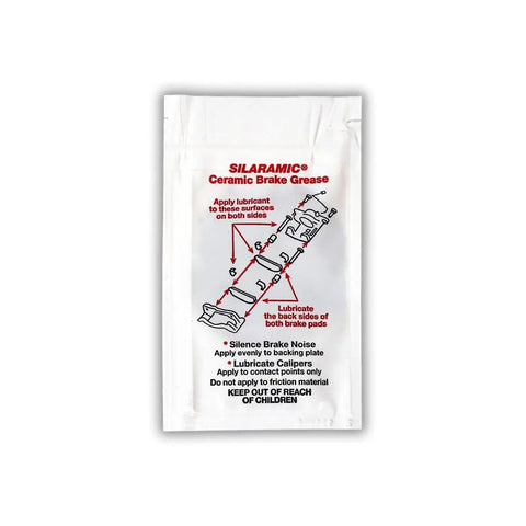 Silaramic ceramic brake grease packet with application instructions for Ram 2500 rear disc brake rotors replacement parts.