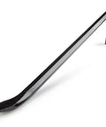 Gooseneck Wrecking Bar 18 Inch Beefy Heavy Duty Crowbar With Nail Puller And Chisel Ends Extra Strength Drop Forged Steel Pry Bar For Demolition Rust Proof Finish And Lifetime Warranty shown in side angle view.