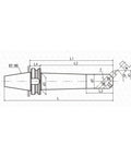 Heavy Duty CNC Collet Assortment Tailored For 45 Degree Blind Boring Machine Tasks Featuring BT50 BSA Quick Change Setup with dimensional drawing.