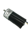 JGB37-3650 Brushless DC Motor 12V 24V High Torque Gearbox for Robotics, close-up view showing compact black design.
