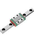 High Precision Miniature Linear Guide Rail Kit With 9mm Width Slide Block And Pre Drilled Support Rails For Smooth Low Friction Motion Control Up To 260mm Length Easy Install Setup No Maintenance Required Perfect For DIY Projects. 9mm slide block on predrilled metal rail