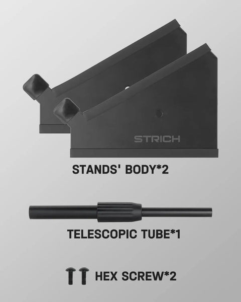 Components of Heavy-Duty Adjustable Desktop Stand For Sampler, Synth, And MIDI Controller Or Drum Machine, Non-Slip Base.