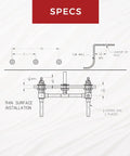 High Flow Rough In Valve For One Half Inch Sweat Inlets And Outlets 10 Inch Fixed Centers 3 Hole Installation specs diagram