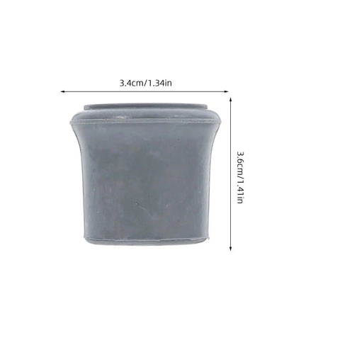Non Slip Shower Chair Feet Replacement Kit 8 Pack durable rubber foot cap in gray with dimensions 3.4cm x 3.6cm.