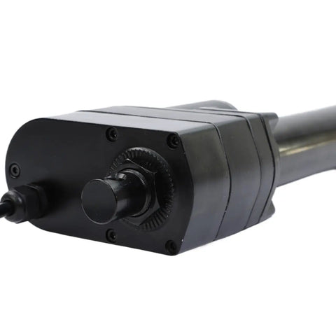 Close-up of Tank Tough 8000N Linear Actuator Electric Tubular Motor 12V And 24V IP65 Waterproof showing control end and terminal.