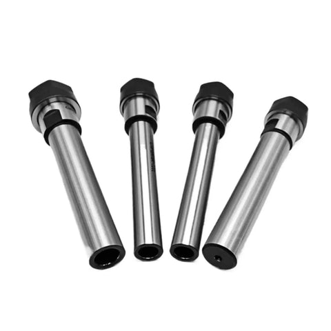 Tough As Nails C16 ER11 Straight Shank Extension Bar For Milling Machines And Lathes Heavy Duty Ten Inch Collet Holder view from top, showing four bars.