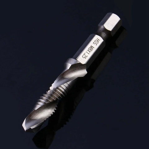 HSS M8×1.25 drill-tap bit; 3-in-1 drilling, tapping, chamfering tool for soft metals