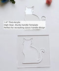 Clear Acrylic Cat Paw Router Template For Woodworking Solid 1/4 Inch Thick Jig For Resin Epoxy Inlay Crafts. Cat shape design.