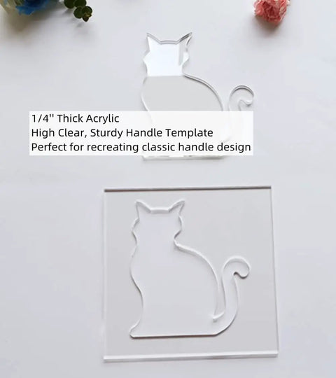 Clear Acrylic Cat Paw Router Template For Woodworking Solid 1/4 Inch Thick Jig For Resin Epoxy Inlay Crafts. Cat shape design.