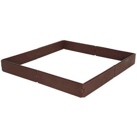 All Weather Raised Garden Bed Kit with 8 Adjustable Panels in square layout, durable polypropylene planter box, weatherproof design for easy backyard planting.