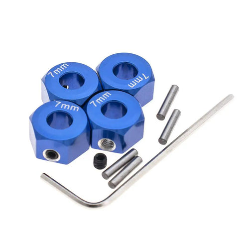 4 Pack 12 Mm Hex Aluminum Wheel Hubs 7 Mm Thick Cnc Machined 6061 T6 For Traxxas 1/10 Rustler Stampede set with tools