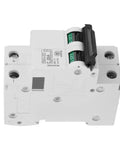 2P Low Voltage DC Miniature Circuit Breaker For Solar Panel Grid Systems 25A, detailed top view with on/off switch.