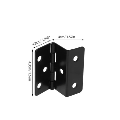 Three Fold Straight Corner Iron Hinges For Wood Cabinets And Boxes, Vintage Style, Six Hole Mount, Folded Iron Build, 20 Pack