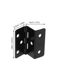 20 Piece Foldable Iron Cabinet Hinges Set With Three Fold Straight Corner Design And Six Hole Mount, black angle view