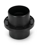 4-inch black plastic dust-collection adapter with flange and mounting holes