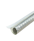 Heavy Duty Aluminized Heat Shield Sleeve Built Tough To Slap Right Over Scorching Exhaust Lines, showcasing reflective aluminum material.