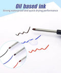 Oil-based ink from Five Piece Long Head Deep Hole Markers Set For DIY Projects 20mm Reach Waterproof Permanent Metal Marking Pens In Colorful Assortment.