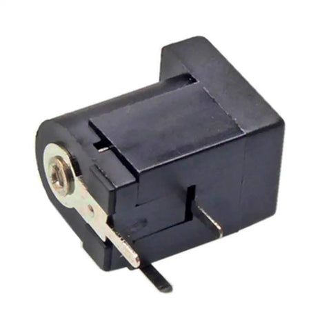 Breadboard Friendly 2.1mm PCB Mounting Female DC Power Barrel Jack Pack Of 10 With 1.0mm Pin Terminals, close-up view
