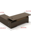 Level Up Your Daily Grind With This Elite Adjustable Standing Computer Desk Premium Executive Boss Table For Home Office Workstation Ergonomic Setup For Power Users And Heavy Lifts - Brown desk dimensions 240cm x 220cm with lift.