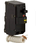 QO250GFIC 50 Amp 120/240V Miniature Circuit Breaker shown in single view with black casing and terminals.