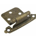 Decorative Metal Self Closing Cabinet Hinges for Wood Cabinets and Kitchen Furniture, Half Inch Overlay Frame, antique finish