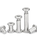 Dead Serious Hold M3 M4 M5 Binding Screws And Hex Head Barrel Nuts With Socket Cap Fastener Bolts Made From Kickbutt 304 Stainless Steel, various sizes, shiny finish.