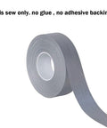 High Visibility Silver Reflective Sew On Fabric Tape Strips For Clothing Edging, 1 Inch By 20 Yards, roll view.