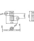 Technical diagram of Zinc Alloy Friction Type Positioning Hinges With 360 Degree Rotation Shaft For Smooth Symmetrical Load.