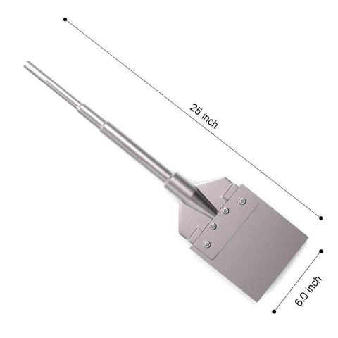 Beefy Heavy Duty SDS Max Floor Tile Scraper Bit Kit With 6 Inch Wide Blade for Demolition Hammers, 25 Inch Long Shank