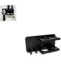 Slick Countertop Espresso Accessory Holder With Hella Handy Storage For 54 Mm Portafilter Tamper And Distribution Tool Compact Coffee Station Organizer That Slaps, black, compact design with shelves.