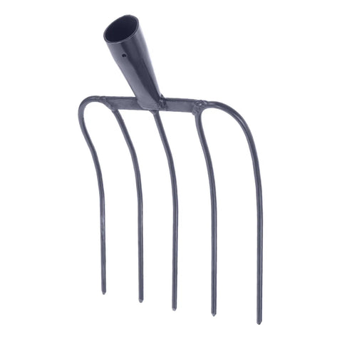 Multi Functional Iron Manure Fork For Maintenance And Garden Cleanup with durable metal tines and dark blue finish