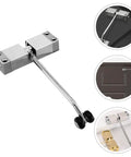 Automatic Home Door Closer With Durable Aluminum Alloy And Cold Rolled Steel Build, Smooth Quiet Self-Closing And Latching, Silver Finish