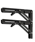 Heavy Duty Triangle Folding Shelf Brackets Set Of 2 Adjustable Wall Mounts For Shelves Benches And Tables Black 8 Inch With Screws