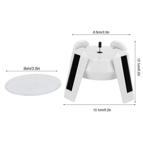 Solar Powered Jewelry Display Stand With 360 Degree Rotating Turntable And Blue LED Lights Electric Base dimensions and components