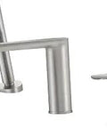 Brushed Nickel Roman Tub Faucet With Handheld Shower Deck Mount 3 Hole Tub Filler Brass Bathroom Faucet