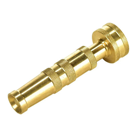 Adjustable Brass Hose Nozzle With Jet Sweep And Four Pattern Spray For Backyard Yard Work, Leak Proof Three Quarter Inch Connection
