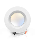 5 Or 6 Inch Led Recessed Downlight With Smooth Dimmable Ceiling Can Light showing clean white aluminum trim and adjustable color temperature.