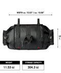 Waterproof Bike Handlebar Bag Rolltop 9L Front Frame Storage With Secure Elastic Straps for Racing, MTB, E-MTB and Gravel